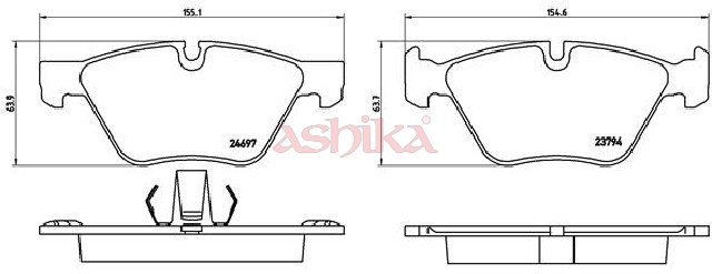 ASHIKA Bremseklodser 50000124 foraksel for BMW