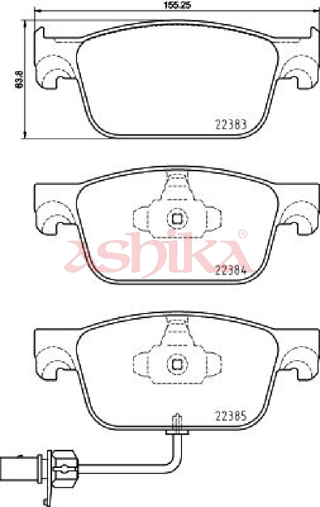 ASHIKA Bremseklodser 50000917 foraksel for AUDI VW