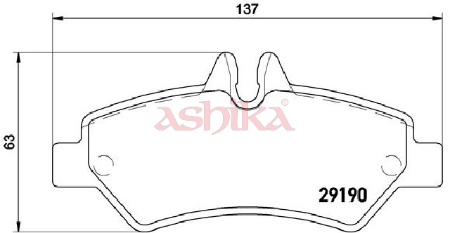 ASHIKA Bremseklodser 51000522 bagaksel for MERCEDES-BENZ VW