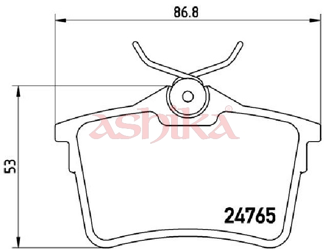 ASHIKA Bremseklodser 51000600 bagaksel for PEUGEOT