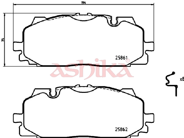 ASHIKA Bremseklodser 50000958 foraksel for AUDI VW CUPRA