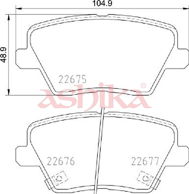 ASHIKA Bremseklodser 510kk15 bagaksel for HYUNDAI