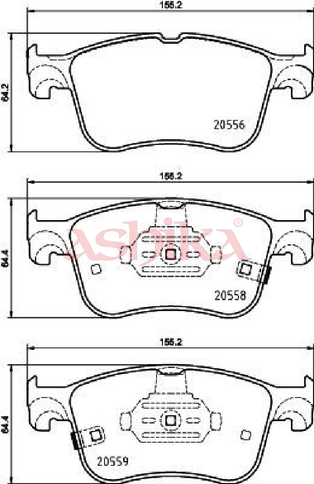 ASHIKA Bremseklodser 50000354 foraksel for FORD