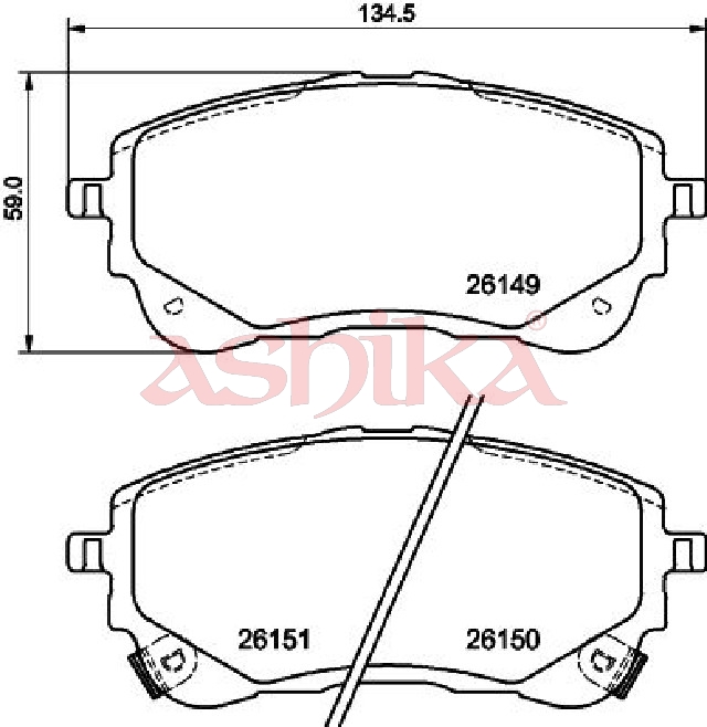 ASHIKA Bremseklodser 50022027 foraksel for SUZUKI TOYOTA