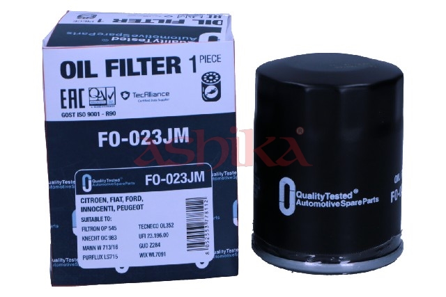 ASHIKA Oliefilter fo023jm Påskruet 94mm M 20 X 1,5 for FIAT FORD PEUGEOT RENAULT CITROËN