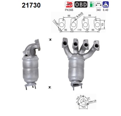 AS Katalysator 21730 for OPEL