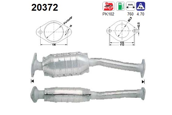 AS Katalysator 20372 for FORD