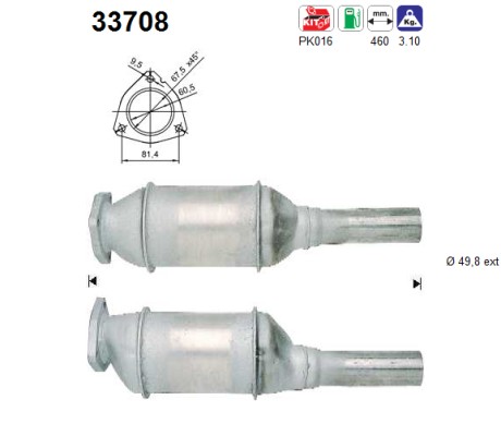 AS Katalysator 33708 for SEAT