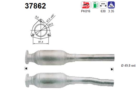 AS Katalysator 37862 for VW