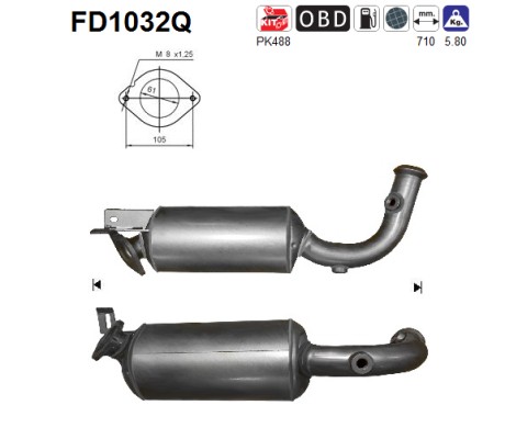 AS Sod-/partikelfilter, udstødningssystem fd1032q for OPEL RENAULT NISSAN