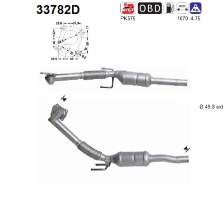 AS Katalysator 33782d for SKODA