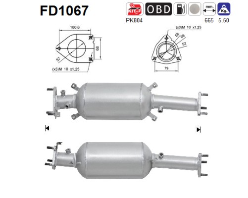 AS Sod-/partikelfilter, udstødningssystem fd1067 for HONDA