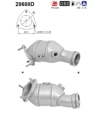 AS Katalysator 28688d for FIAT PEUGEOT