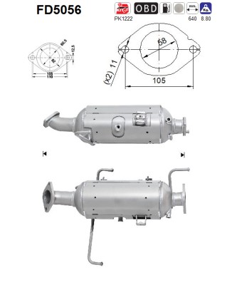 AS Sod-/partikelfilter, udstødningssystem fd5056 for MAZDA