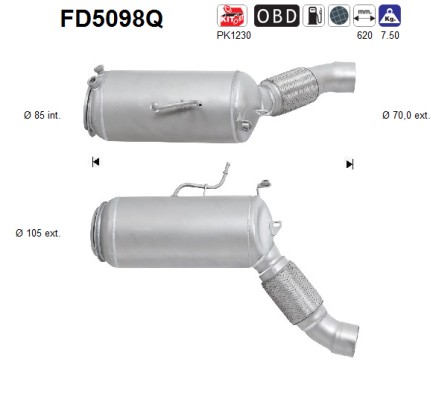 AS Sod-/partikelfilter, udstødningssystem fd5098q for BMW