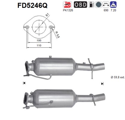 AS Sod-/partikelfilter, udstødningssystem fd5246q for FORD