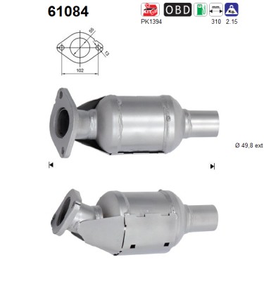 AS Katalysator 61084 for HYUNDAI