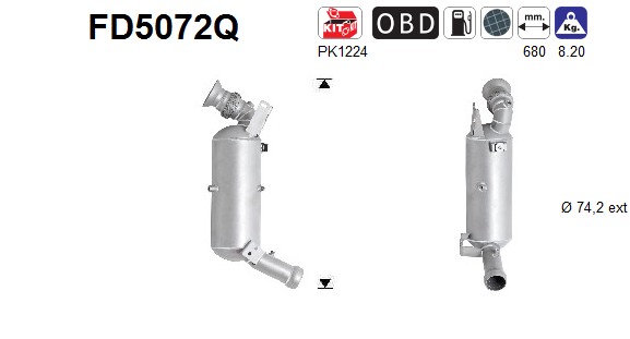 AS Sod-/partikelfilter, udstødningssystem fd5072q for MERCEDES-BENZ