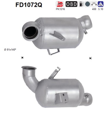 AS Sod-/partikelfilter, udstødningssystem fd1072q for MERCEDES-BENZ