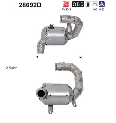 AS Katalysator 28692d for DS OPEL TOYOTA