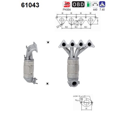 AS Katalysator 61043 for KIA