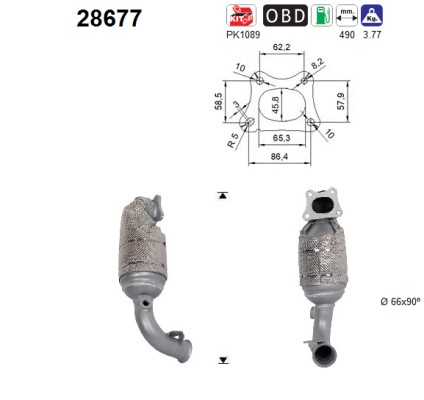AS Katalysator 28677 for PEUGEOT