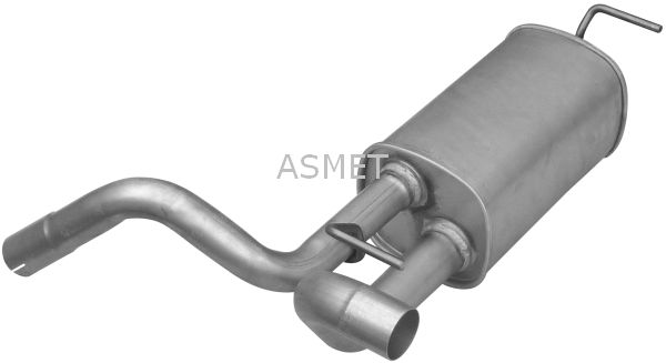 ASMET Midterste lyddæmper 05258 lydpotte for OPEL