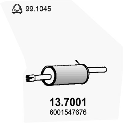 ASSO Bagerste lyddæmper 137001 for DACIA