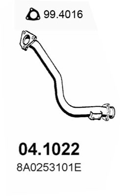 ASSO Udstødningsrør 041022 foran for AUDI VW