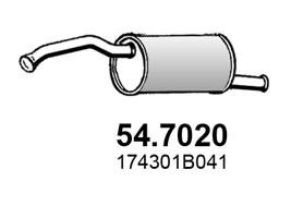 ASSO Bagerste lyddæmper 547020 for TOYOTA