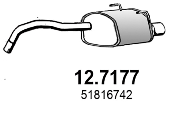 ASSO Bagerste lyddæmper 127177 for FIAT