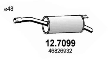 ASSO Bagerste lyddæmper 127099 for FIAT