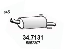 ASSO Bagerste lyddæmper 347131 for VAUXHALL