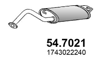 ASSO Bagerste lyddæmper 547021 for TOYOTA