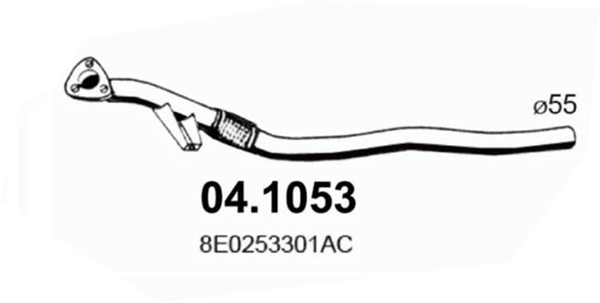 ASSO Udstødningsrør 041053 foran for AUDI