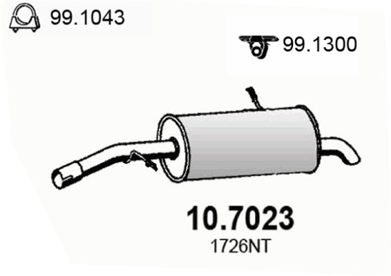 ASSO Bagerste lyddæmper 107023 for CITROËN