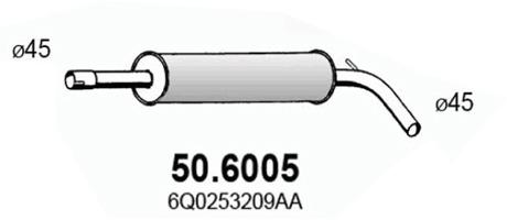 ASSO Midterste lyddæmper 506005 for VW