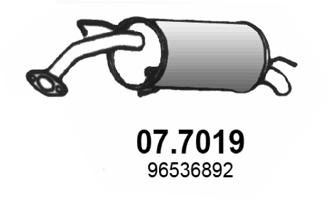ASSO Bagerste lyddæmper 077019 for DAEWOO CHEVROLET