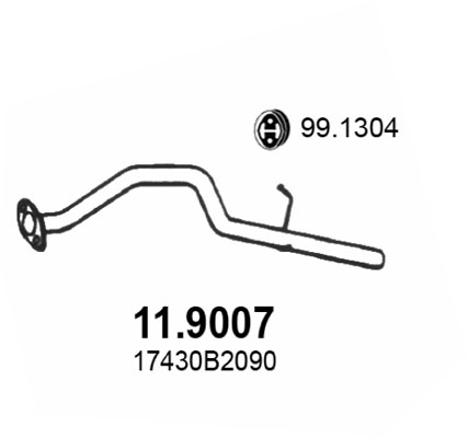 ASSO Udstødningsrør 119007 bag for DAIHATSU