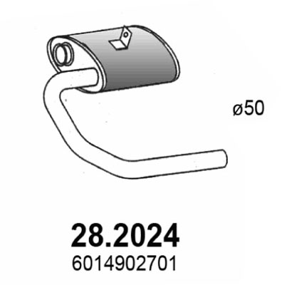 ASSO Forreste lyddæmper 282024 for MERCEDES-BENZ