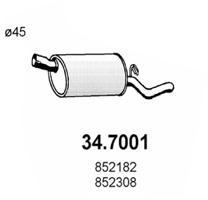 ASSO Bagerste lyddæmper 347001 for VAUXHALL OPEL