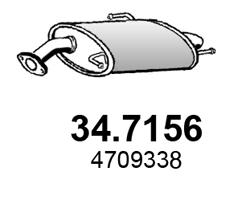 ASSO Bagerste lyddæmper 347156 for VAUXHALL OPEL SUZUKI