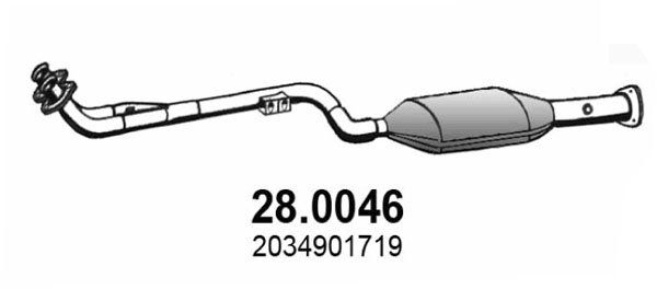 ASSO Katalysator 280046 foran for MERCEDES-BENZ