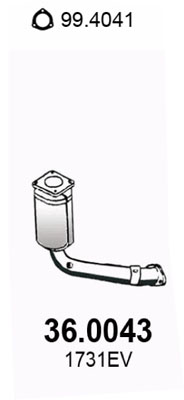 ASSO Katalysator 360043 foran for PEUGEOT