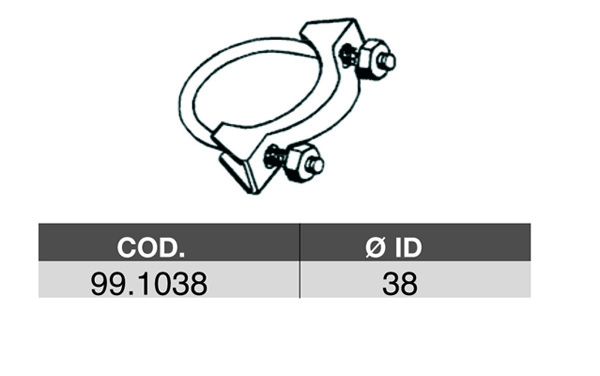 ASSO Rørforbinder, udstødningssystem 991038 for FORD OPEL ROVER/AUSTIN