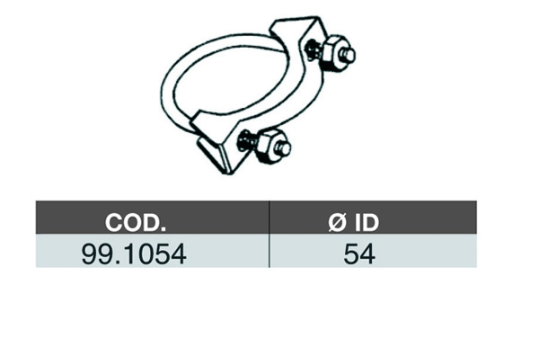 ASSO Rørforbinder, udstødningssystem 991054 for PEUGEOT LAND ROVER VOLVO FORD OPEL FIAT LANCIA ISUZU DAEWOO MERCEDES-BENZ MITSUBISHI NISSAN RENAULT R