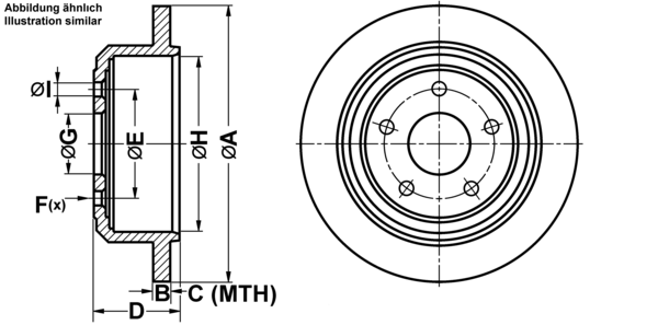 ATE Bremseskive 24011201931 fuld 316mm 12mm for JEEP