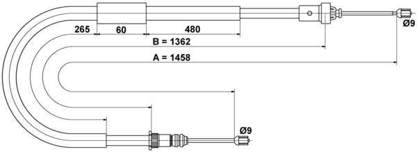 ATE Håndbremsekabel 24372710922 for RENAULT