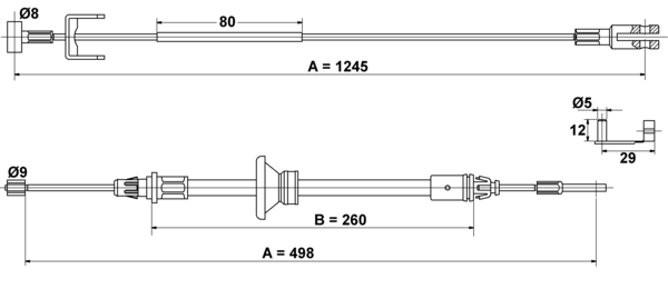 ATE Håndbremsekabel 24372707962 for VAUXHALL RENAULT NISSAN