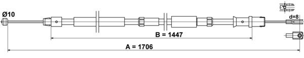 ATE Håndbremsekabel 24372704732 for MERCEDES-BENZ